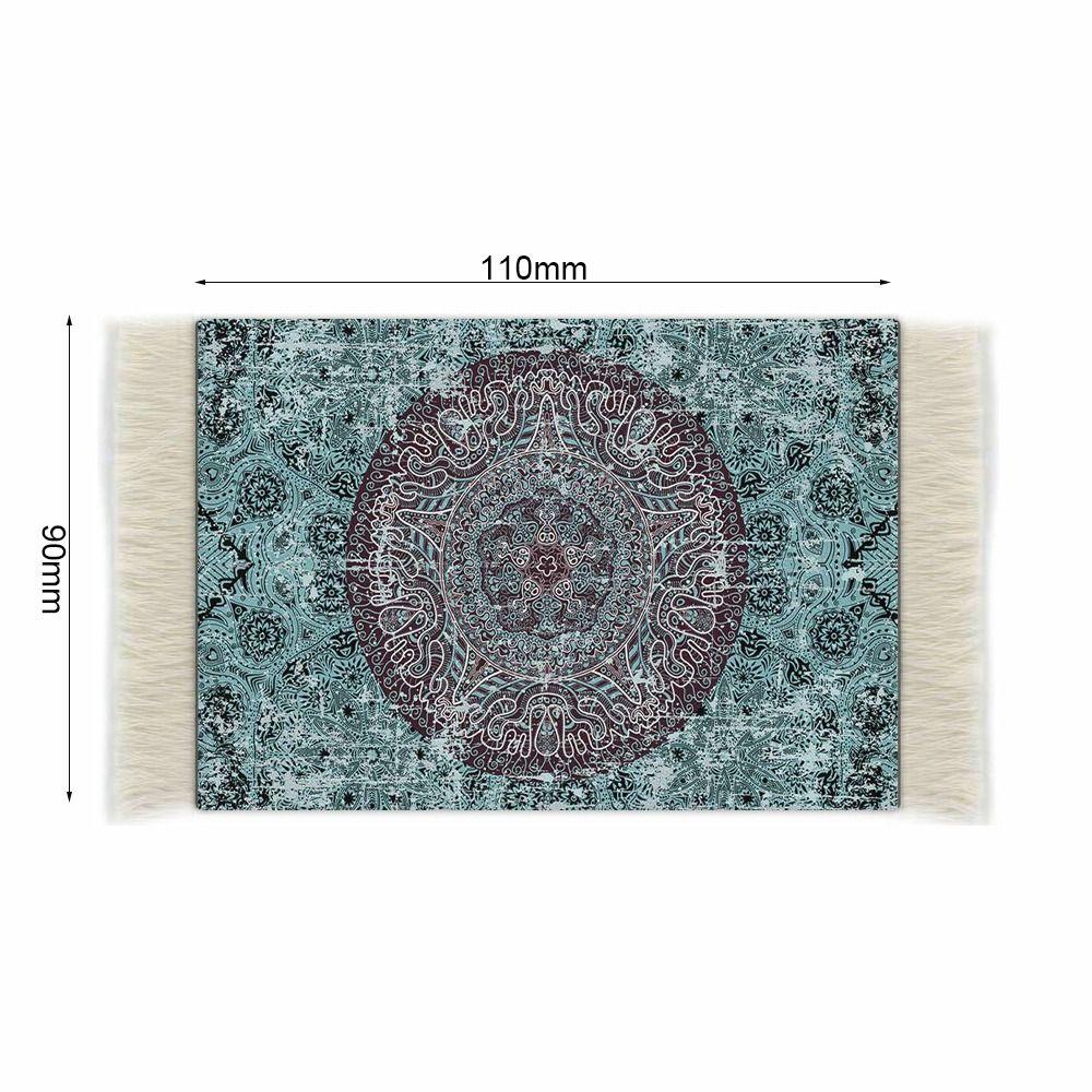 1/12 Dollhouse Carpet Multicolor Miniature Weaving Rug Gift Floral Pattern Cup Mat