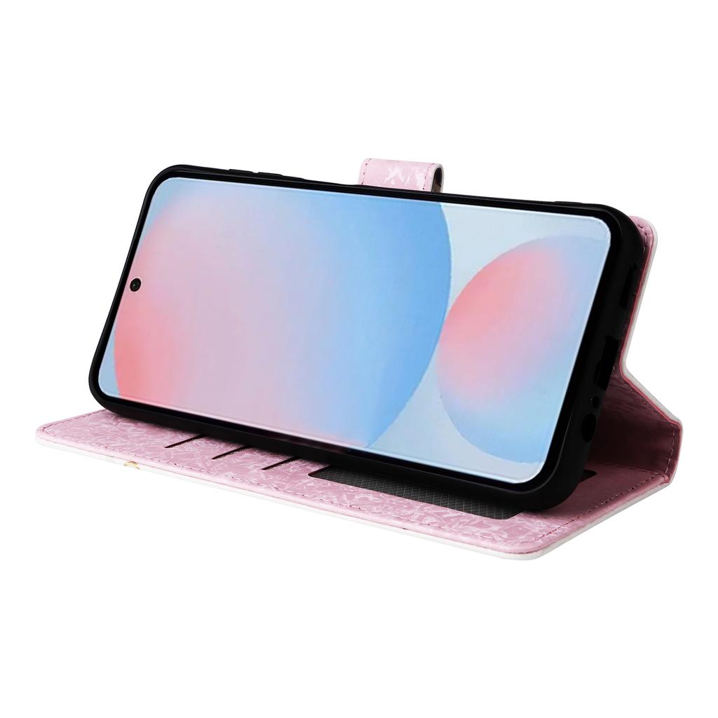 For Samsung Galaxy A56 5G Case RFID Blocking Flower Leather Phone Cover