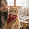 Декорация для праздника Теплый вязаный шарф для питомца Уютный красного цвета Бандана-грелка Аксессуары для питомцев Празднование Нового года