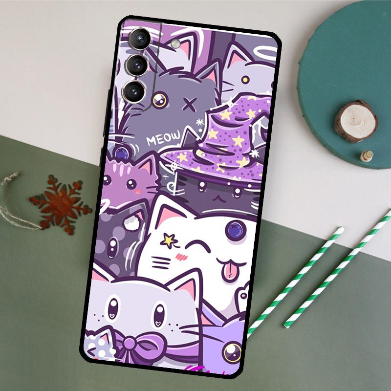 Чехол для телефона Neko Atsume для Samsung Galaxy S25 S20 S21 S22 S23 S24 S26 Ultra S10 Plus S25 FE Задняя крышка