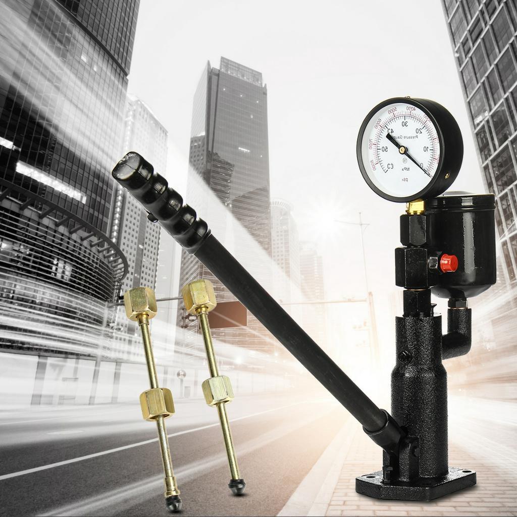 Бар/PSI 0-60 МПа Сталь 1 л Поп Дизель/Форсунка Тестер Давления Двойная Шкала Считывающий Манометр Черный Трубка Высокого Давления Диагностический