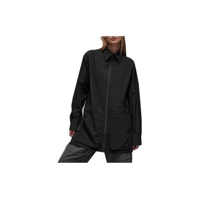 Y-3 Зимняя рипстоп-рубашка с воротником-стойкой и молнией унисекс-топы черного цвета IL2039