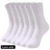 6Pairs Men Socks Cotton Breathable Black White Business Spring Summer for Male Sock Plus Size EU40-47