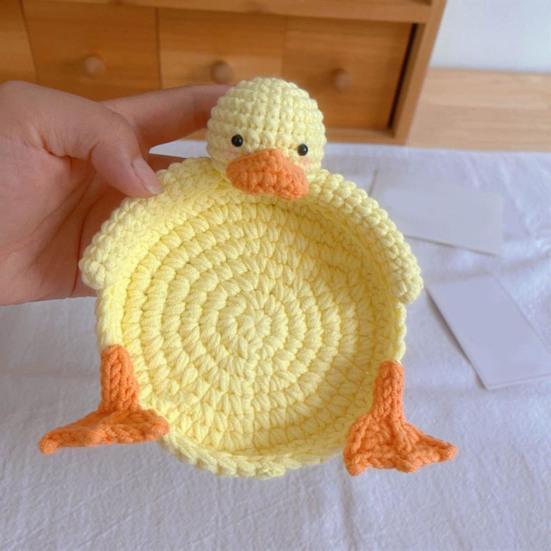 Duck Panda Crochet Coaster Heat-resistant Kitchen Handmade Countertop Table Protection Non-slip Mug Coffee Tea