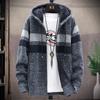 Men's Fall And Winter Casual Sweater Jacket Warm Knit Sweater Hooded Hoodie