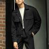 INCERUN Men Lapel Neck Long Sleeve Buttons Up Motorcycle Style Suede Jackets Coats
