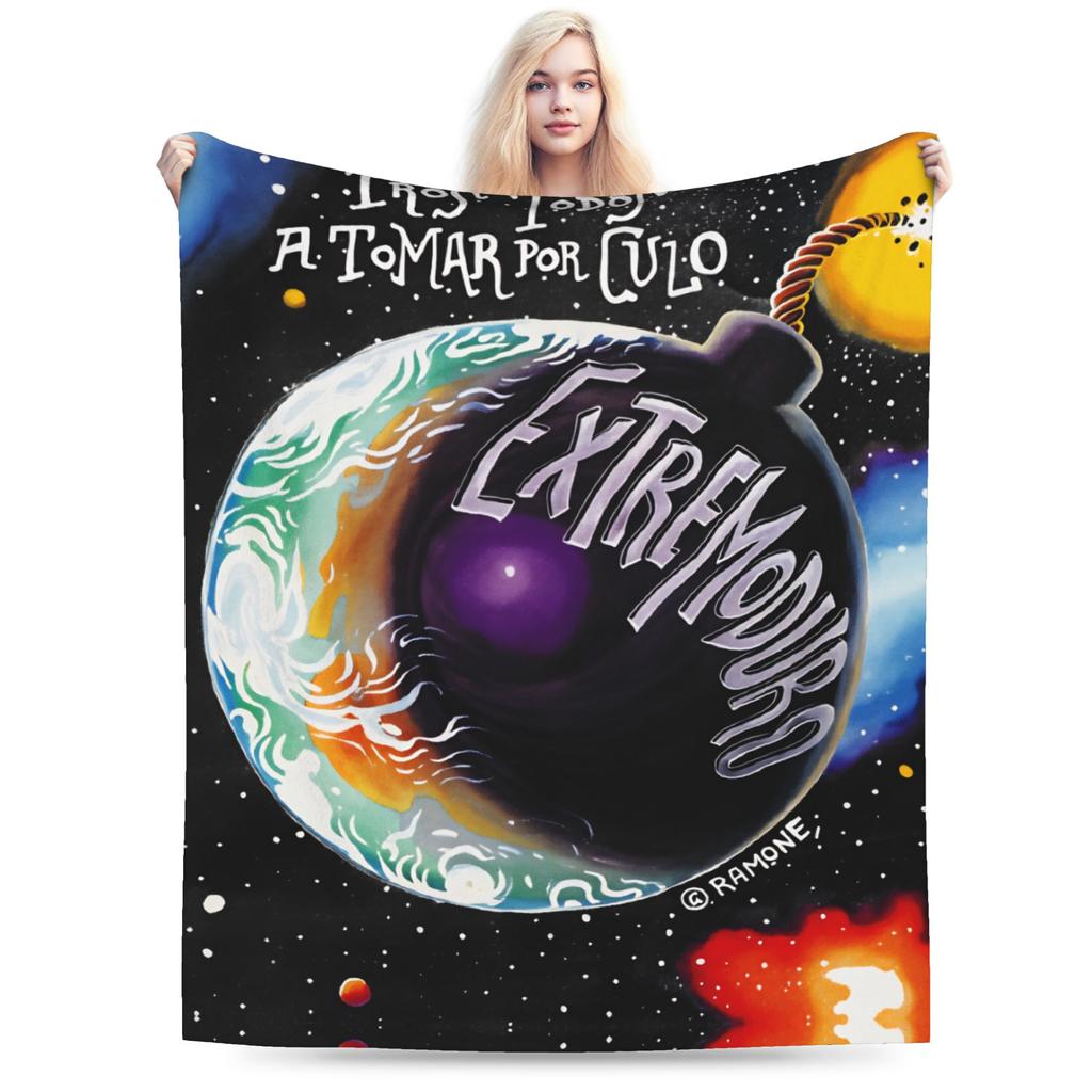 Super Soft Blanket Girls Boys Travel Extremoduro Spanish Rock Band Bedding Throws Flannel Bedspread For Outdoor Sofa Bed Cover