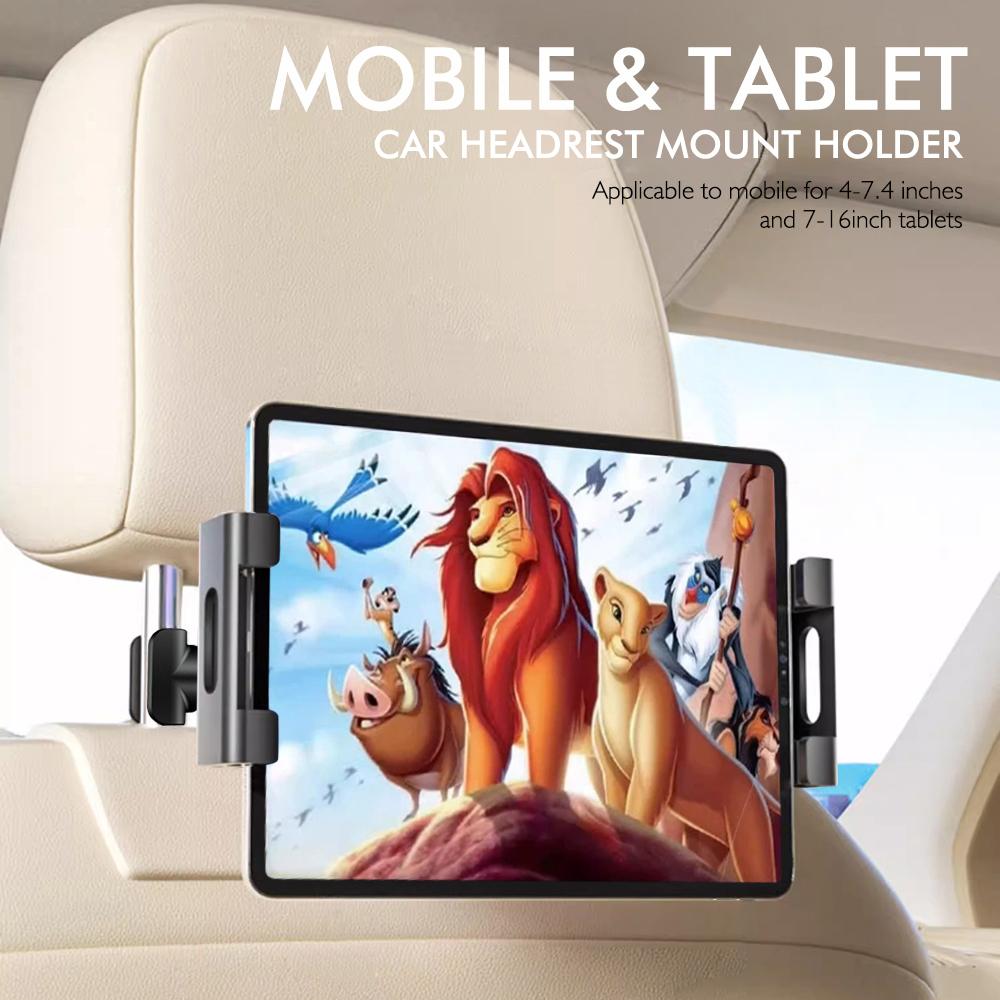 Телескопический держатель для телефона на подголовник автомобиля для заднего сиденья, вращающийся на 360° кронштейн-подставка для планшета для просмотра детьми устройств 5-13 дюймов