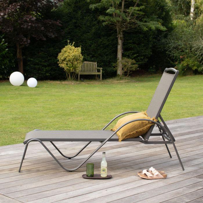 Sun Lounger Sunset Anthracite Gray Wilsa Garden