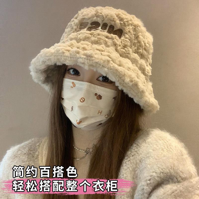 Новая шляпа женская осенне-зимняя плюшевая теплая плюшевая шляпа-ведро большой окружности головы показать шляпа-тазик