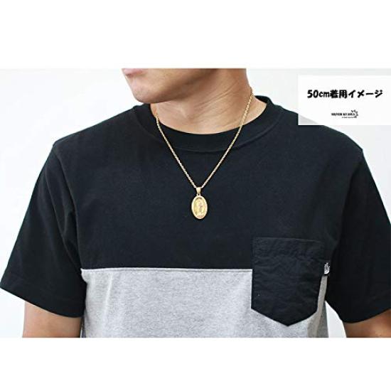 Чудесное ожерелье из нержавеющей стали с медалью, ожерелье из 18-каратного золота с золотой монетой, подвеска с медалью Девы Марии, эксклюзивная коробка в комплекте [серебро KYASYA] для мужчин и женщин