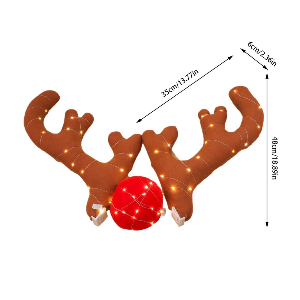 Рождественские автомобильные рога Рождественские оленьи рога Автомобильный набор Рога лося Рождественское украшение Автомобильный набор Автомобильные праздничные аксессуары