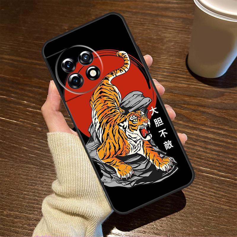 Красное Солнце Тигра Японское Искусство Для OnePlus 15 13 12 11 15R 13R 12R 8T 10T 13T Чехол Для OnePlus Nord 5 CE 2 3 4 Lite N20 N30