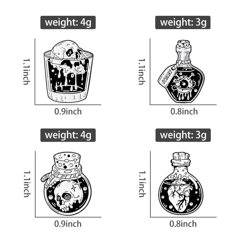 Halloween Skeleton Enamel Pins Custom Punk Potion Brooches Lapel Badges Clothes Gothic Jewelry Gift for Friends