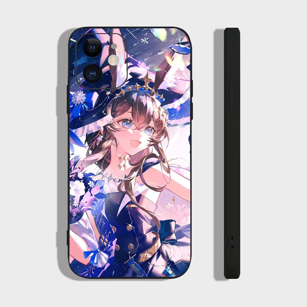 Анимированный персонаж игры Arknights Амия Чехол для телефона iPhone 17 Air 16 15 14 13 Pro Max 11 12 Черный силиконовый чехол