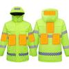 Men's Winter Heating Reflective Jacket - Thick, Rainproof, Cotton-Padded Workwear for Road Administration and Highway Duty
