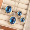 Huabi Jewelry Имитация Однотонный Синий Шпинель Ретро Легкая Роскошь Комплект Главный 15 * 20-10 * 12