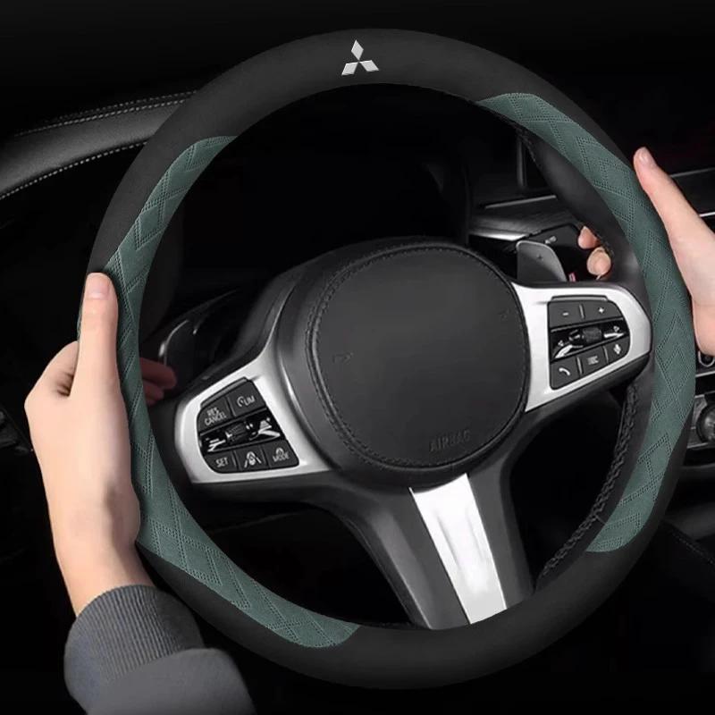 Для Mitsubishi Outlander Pajero Asx Colt Lancer Delica Evolution L200 Triton RALLIART Противоскользящая замшевая оплетка на руль автомобиля