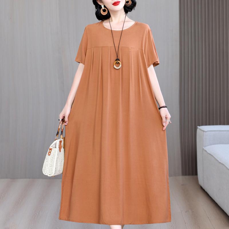Женские свободные платья, элегантное повседневное летнее платье больших размеров с коротким рукавом, длинное платье больших размеров, женская винтажная одежда