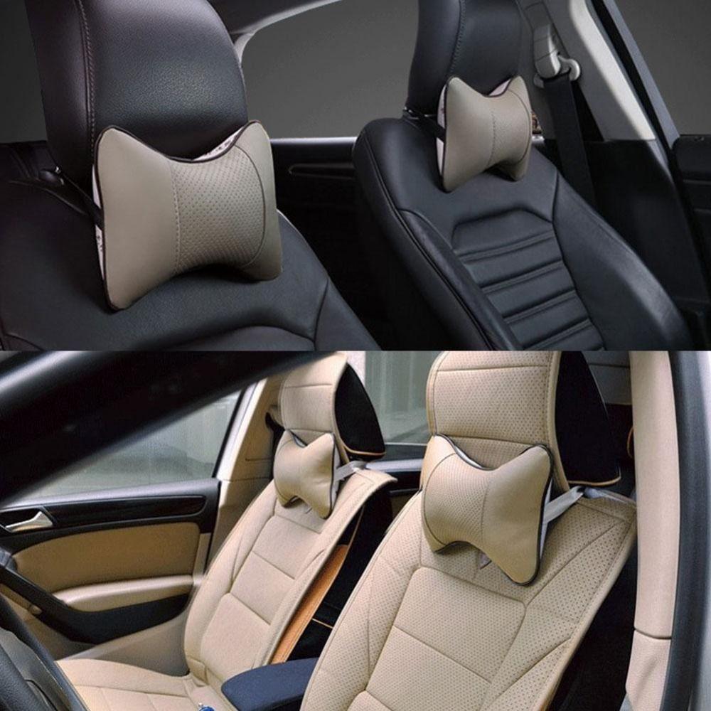 Comfortable Auto Seat Head Neck Rest Cushion PU Leather Headrest Pillow Pad Car Decoration