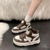 Fashion High Top Warm Thick Soled Board Shoes 2024 Winter Casual Color Blocked Velvet Sports Vulcanized Women's Shoes Platform Sneakers