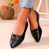 Fashion Women's Shoes 2024 Fashionable Pointed Toe Shallow Mouth Solid Color Low Heel Hollow Breathable Slip-on Women's Flat Shoes
