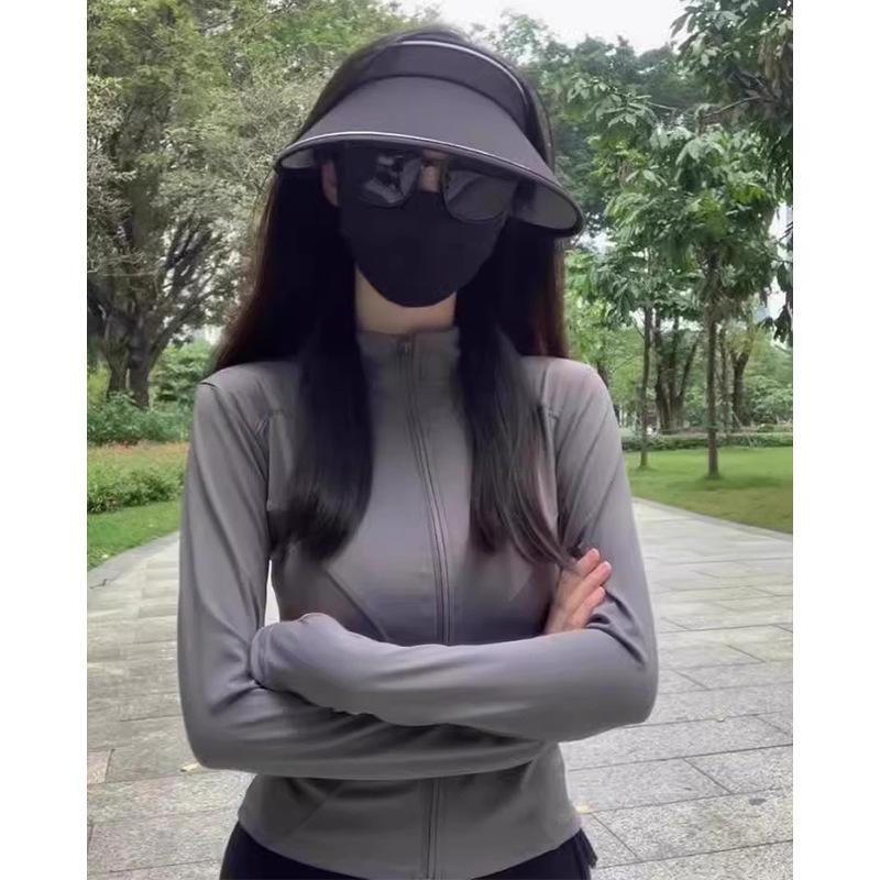 Sunscreen clothes, yoga clothes, women's zipper jackets, sports tops, slim-fitting long-sleeved outer wear, running professional training fitness