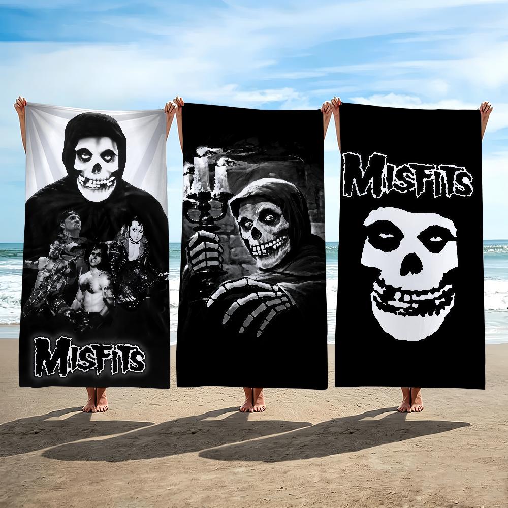 Полотенце Rock Band M-Misfits Пляжное Душевое Ванное Дорожное Легкое Приятное для Кожи для Бассейна Кемпинга Круиза Лето