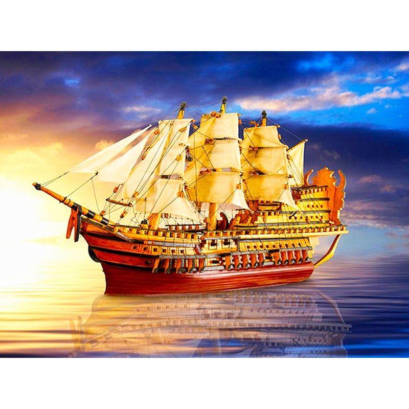 Full Diamond Embroidery Sailing Landscape 5d Round Diamond Painting Mosaic Sea Cross Stitch Kits Home Decoration