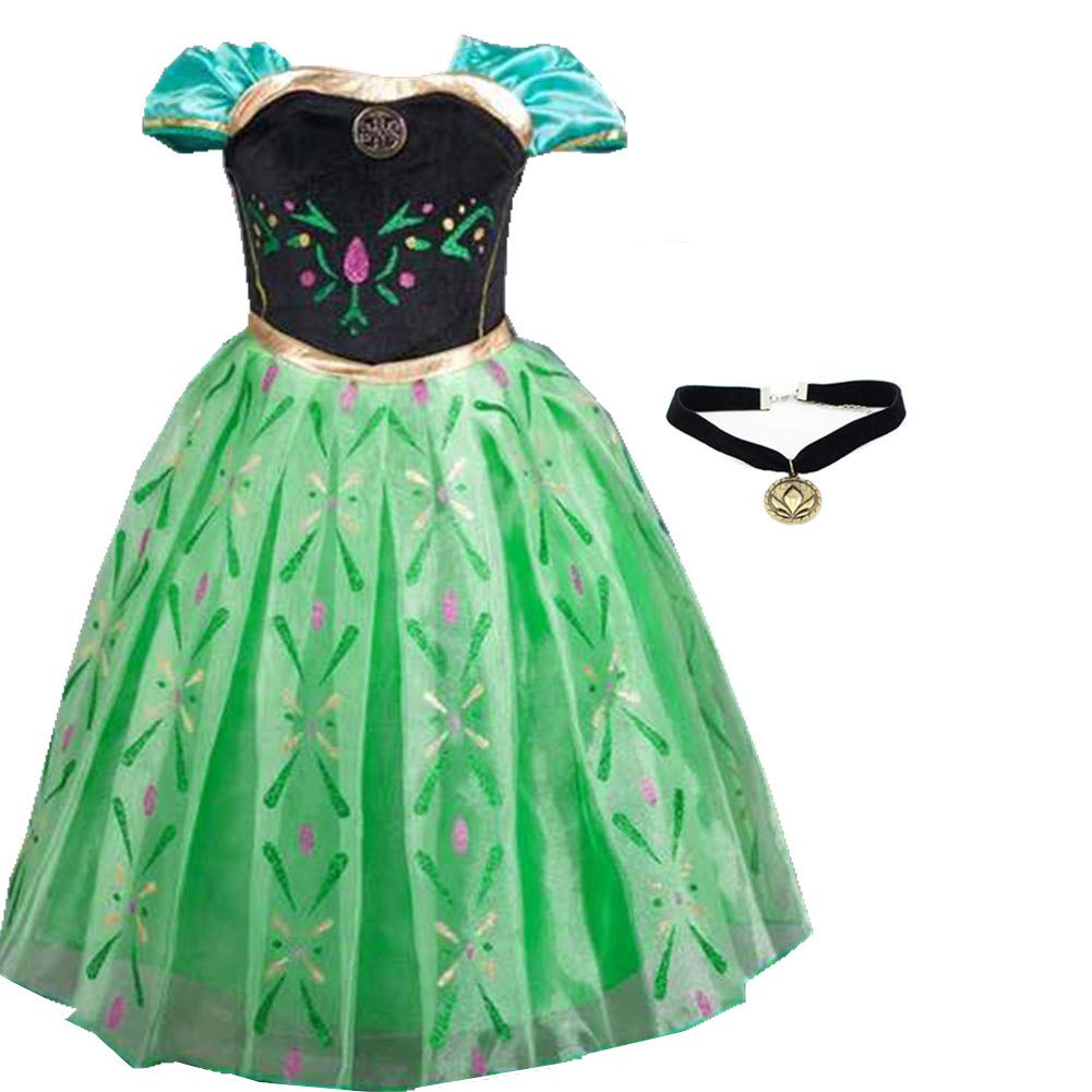 New Clothes Frozen Elsa Princess Kids Dress Costume Fancy Dress Outfit Gift for Girls (130cm)