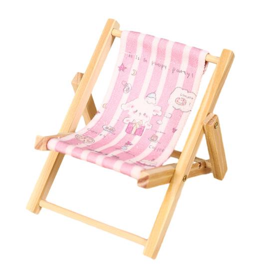 Подставка для телефона Yousheng Конструкция из массива дерева и холста Дизайн мини-шезлонга Регулируемый под разными углами держатель для телефона Настольное украшение