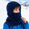 Детская защита лица 3 в 1 Теплая Ветрозащитная Пушистая Лыжная Защита Шапка Капюшон Шарф Шея
