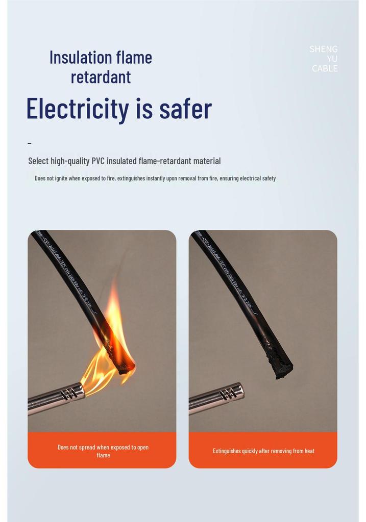 Flame Retardant RVV Electrical Power Strip Cord with Sheathed Wire