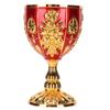 Gold Chalice 4 Inch High Zinc Alloy Retro Embossed Flower Pattern Elegant Pimp Cup for Party