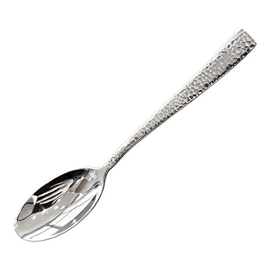 Western Food Tableware Stainless Steel Serrated Steak Knife Sharp Fork Tines Curved Spoon Dishwasher Safe Hammered Texture