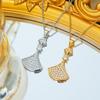 Full Diamond Small Skirt Low Luxury Necklace Women's Simple Fan Skirt Hem Pendant
