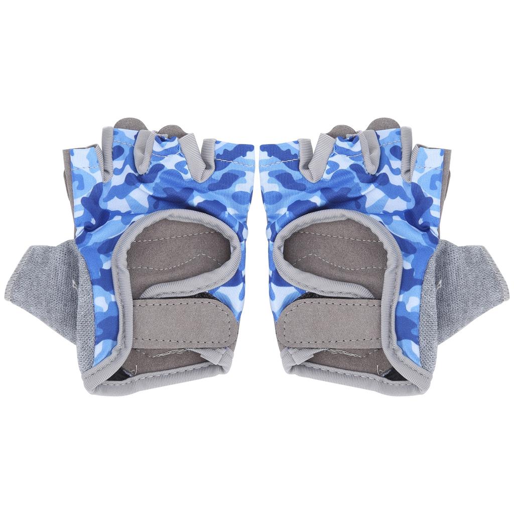 Нескользящие Синие Велосипедные Детские Перчатки с Открытыми Пальцами Фитнес Езда Защитное Снаряжение(XXS )