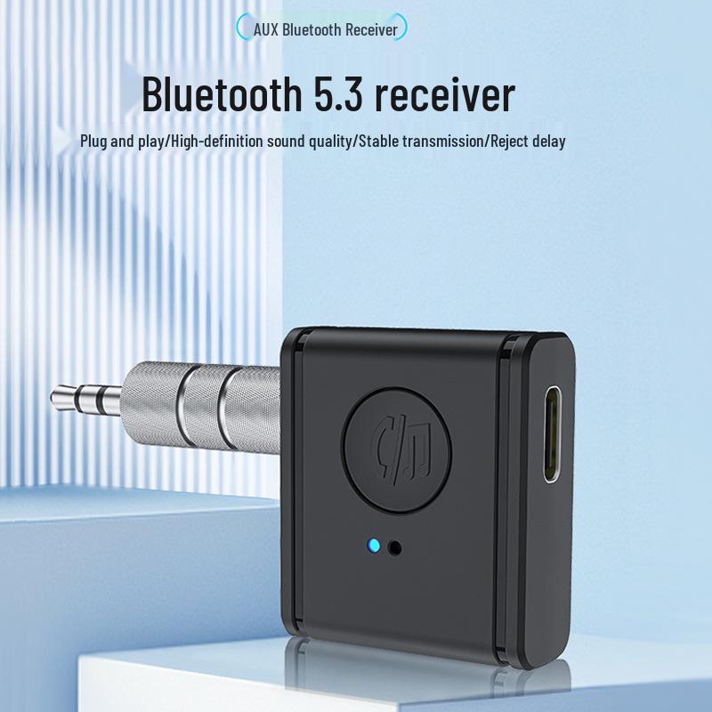 Bluetooth 5.3 Автомобильный FM-передатчик и 3,5 мм Беспроводной аудиоприемник Динамик