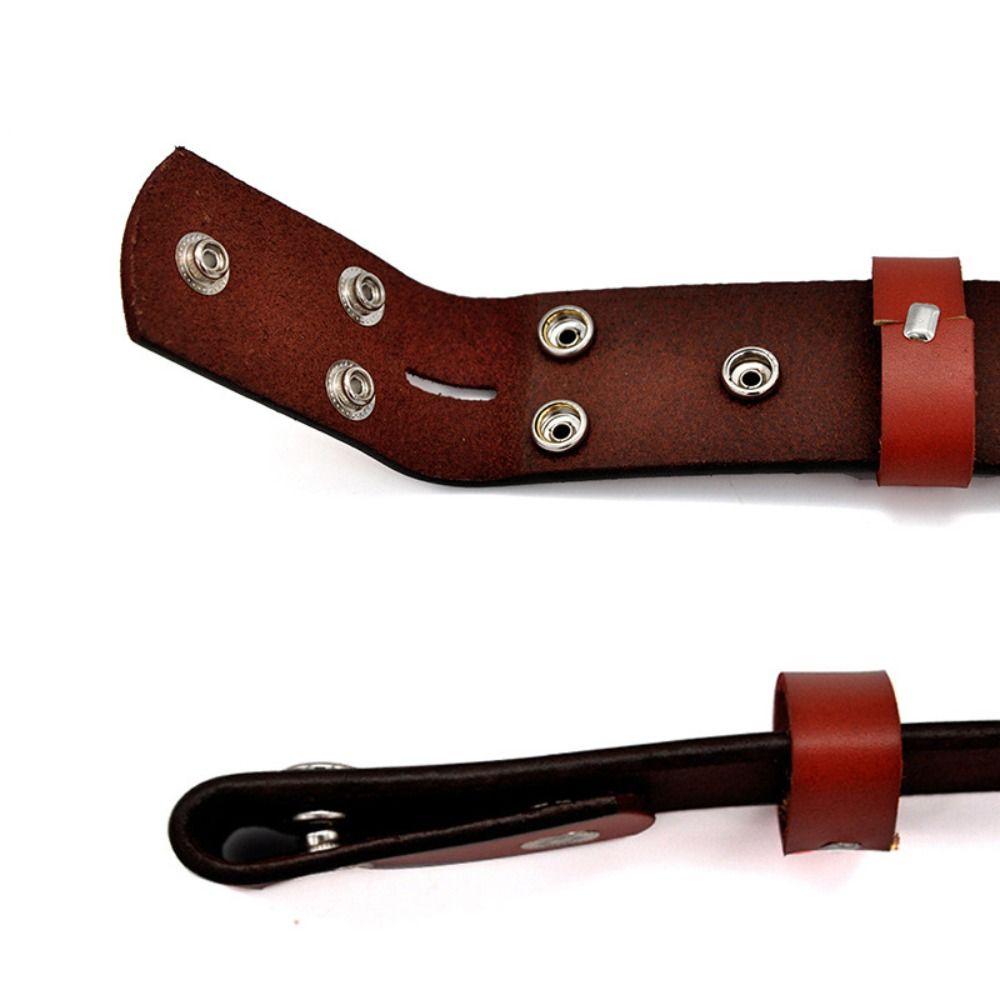 Designer Replacement No Buckle Girdle Stud Snap Clip Waistband Genuine Leather Belt 3.8cm with Hole
