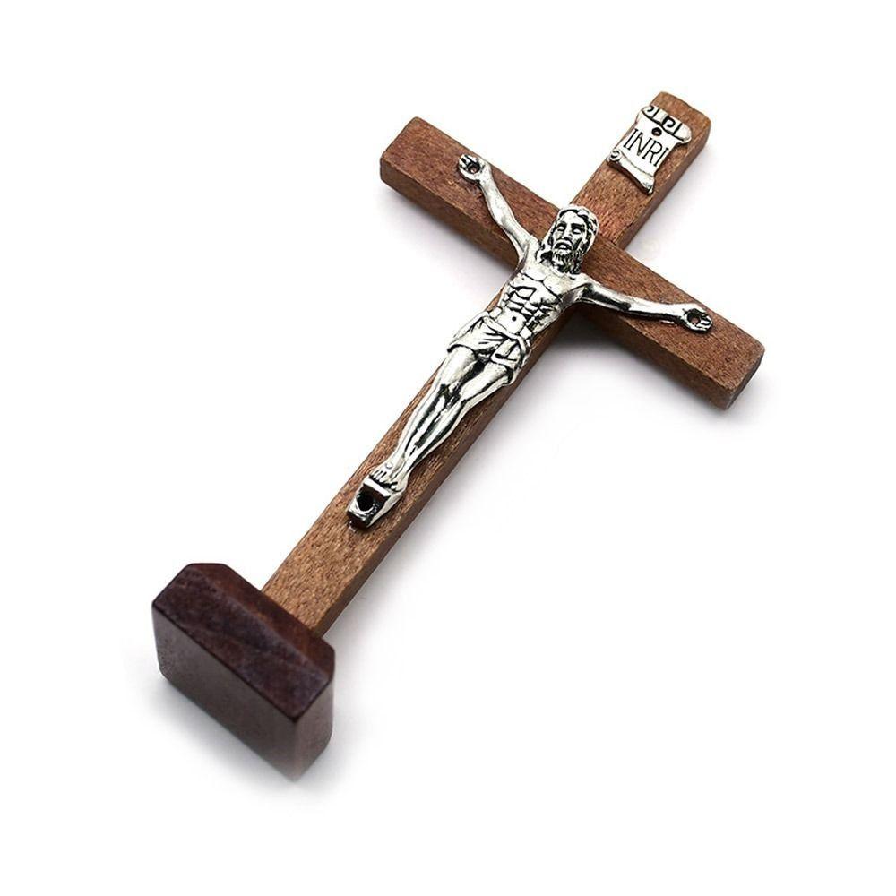 Religious Charm Wood Crucifix With Stand Vintage Religious Decoration Home Decoration