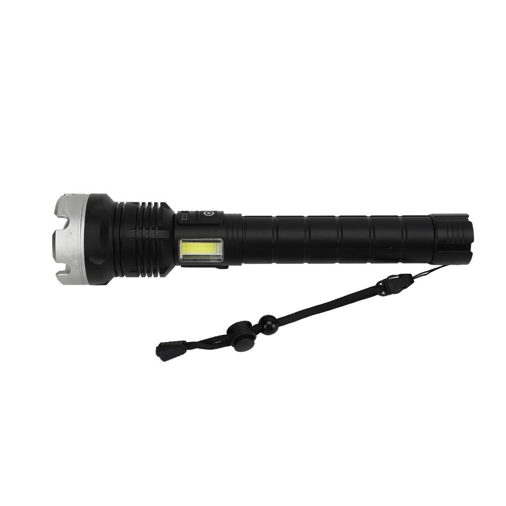 Black LED Torch Telescopic Zoom COB Light Lamp Portable Zoomable Flashlight Camping