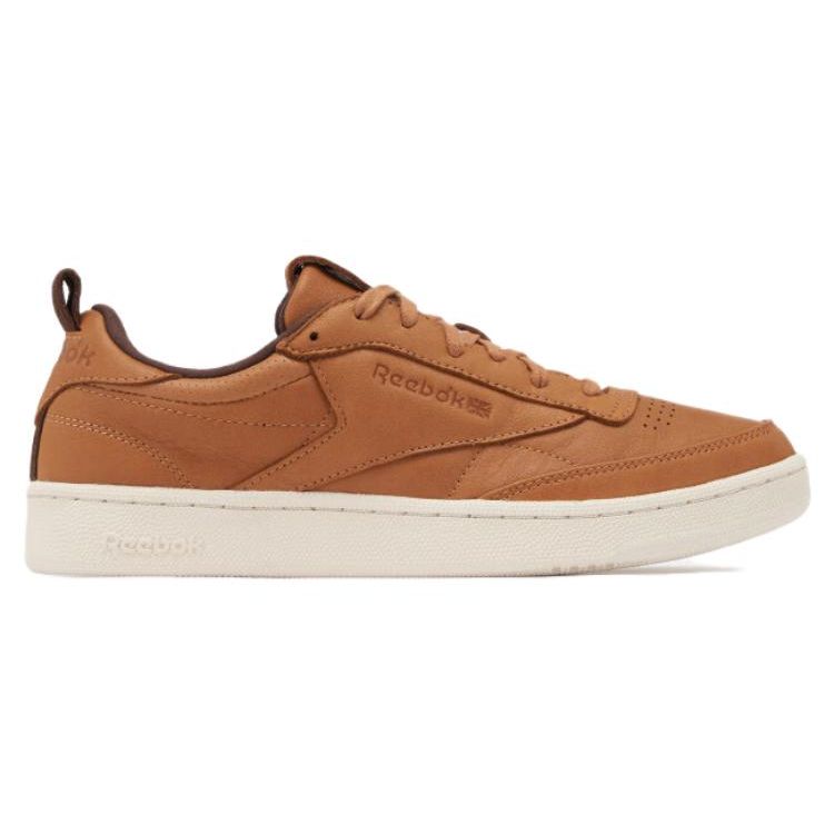 Reebok Club C 85 Premium Leather Low-Top Sneakers Unisex Sneakers Brown 100073115