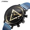 Fashion Men's Watches Creative Triangle Design Quartz Wristwatches Chronograph Multifunction Man Sports Watches for Male
