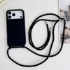 Матовый силиконовый мягкий чехол для iPhone 17 Pro Max Air 16 15 13 12 11 14 Plus с ремешком-цепочкой через плечо, противоутерянный шнурок, ремешок, чехол