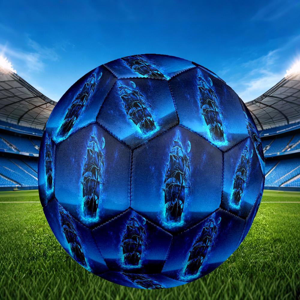 1pc Blue Ship Storm Size 5 Soccer Ball Professional Match Training Football Indoor &Outdoor Sports Ball Lightweight Durable c6550
