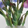 Artificial Iris Branch with Stem Green Leaves Home Wedding Party Faux Flower Floral Arrangement Indoor Outdoor Decoration Photo Props