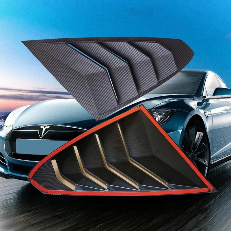 Для Tesla Model S Задние боковые окна Накладки Жалюзи Спортивный стиль Крутая отделка экстерьера Подходит для Tesla Model S 2017-2024 Аксессуары