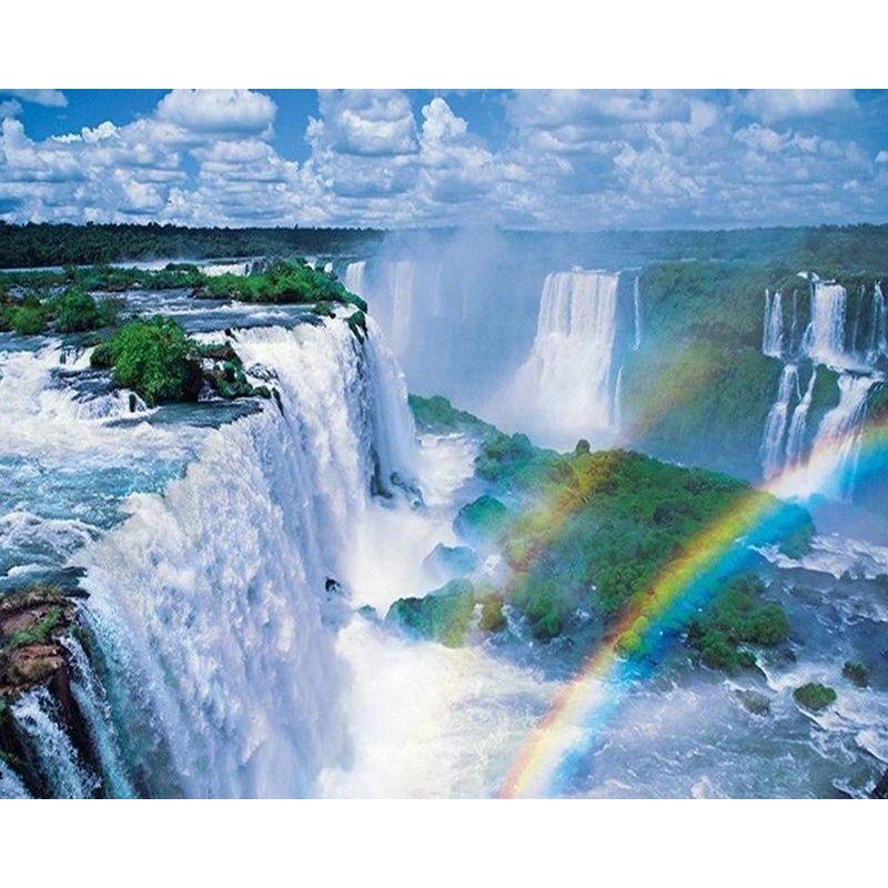 Diamond Embroidery Waterfall Landscape Picture Of Rhinestone 5D Diamond Painting Mosaic Needlework Handmade Gift