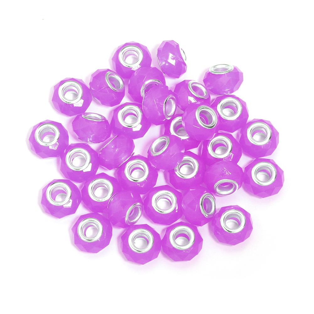 20pcs/Lot 14mm Jelly Color Faceted Resin Beads Big Hole Spacer Loose Beads For Jewelry Making DIY Bracelet Necklace Wholesale