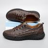 Мужские повседневные кожаные туфли с крокодиловым узором, мужские кроссовки в винтажном стиле, спортивная обувь для активного отдыха, обувь ручной работы со шнуровкой, походная обувь